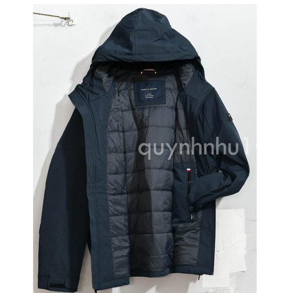 Tommy Hilfiger Men’s Performance Hooded Jacket in Navy - Picture 4 of 7